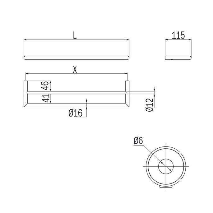 Inda Gealuna A1019GNS dubbel handdoekenrek 61.5cm RVS geborsteld