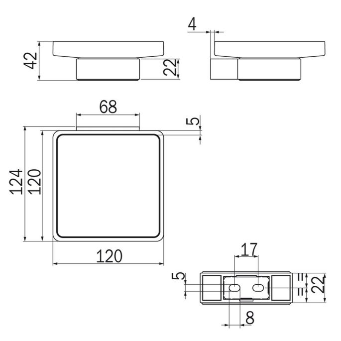 Inda Indissima A88110GB21 zeephouder glazen schaaltje geborsteld goud/ gesatineerd glas
