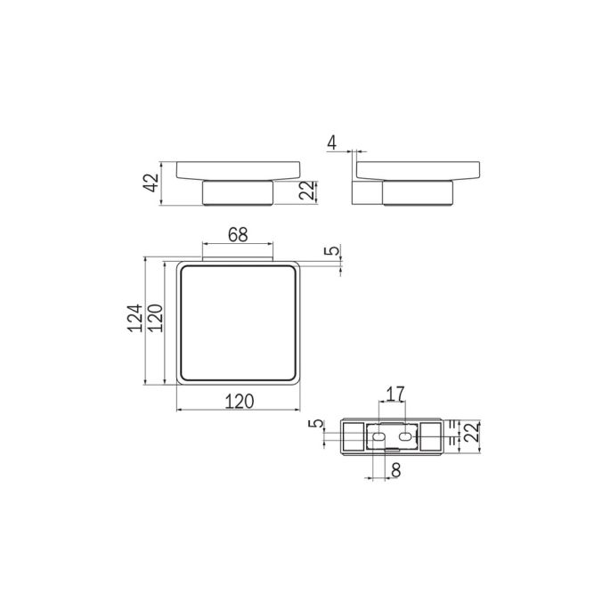 Inda Indissima A88110WM21 zeephouder met glazen schaaltje mat wit/ gesatineerd glas