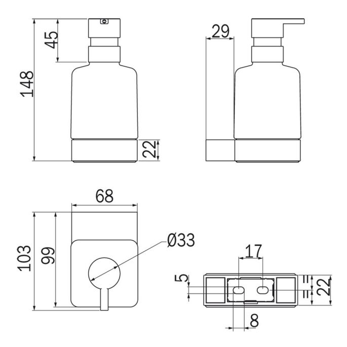 Inda Indissima A88120GB21 zeepdispenser geborsteld goud/ gesatineerd glas
