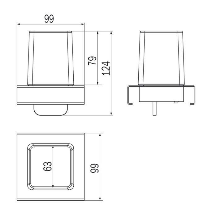 Inda Indissima A8867MNE21 zeepdispenser met hendel module 100mm mat zwart/ gesatineerd glas