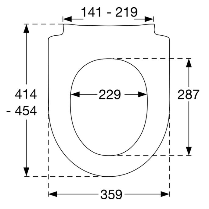 Pressalit Sway D 934231-BL6999 toiletzitting met deksel mat zwart
