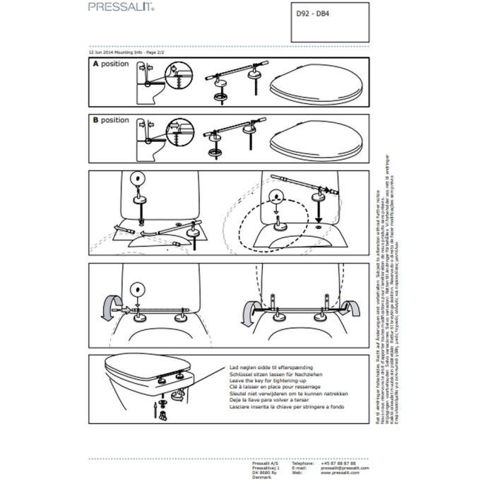 Pressalit Dania R37035-D92999 toiletzitting met deksel rood (RAL 3003)