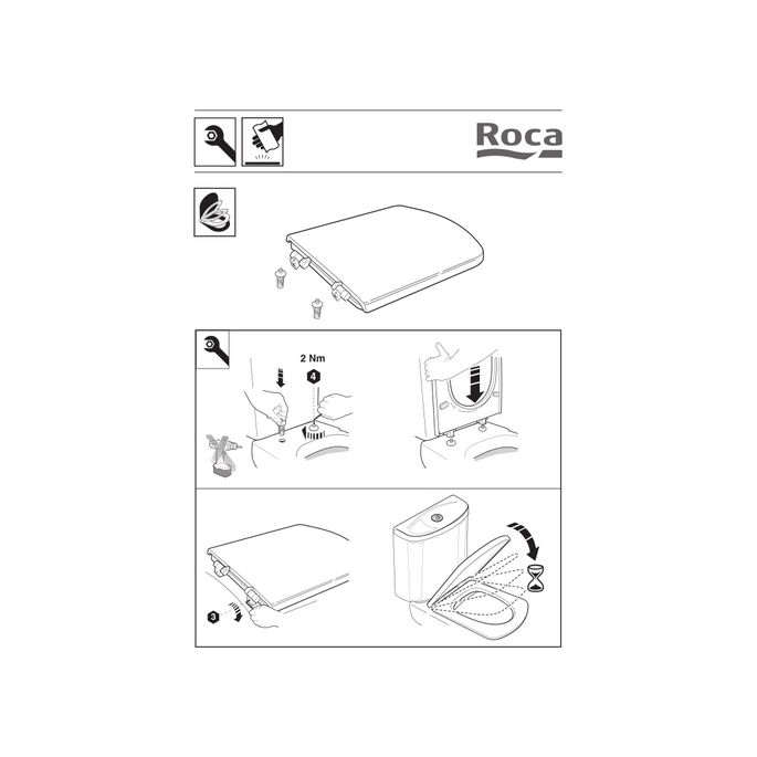Roca Hall 7801622004 toiletzitting met deksel wit