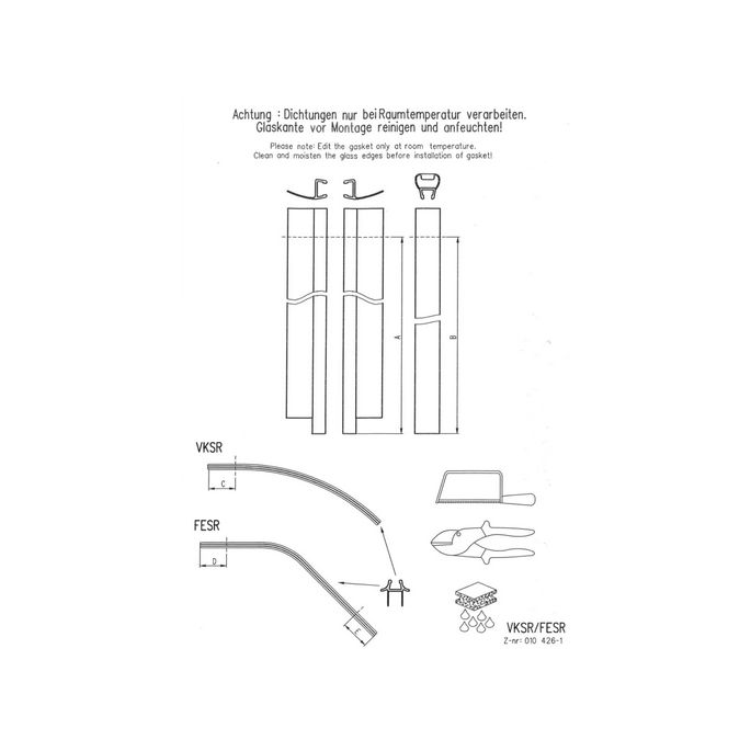 Sphinx S42 S8L43597 ( 2537329 ) compleet strippenset voor kwartronde douche met draaideuren