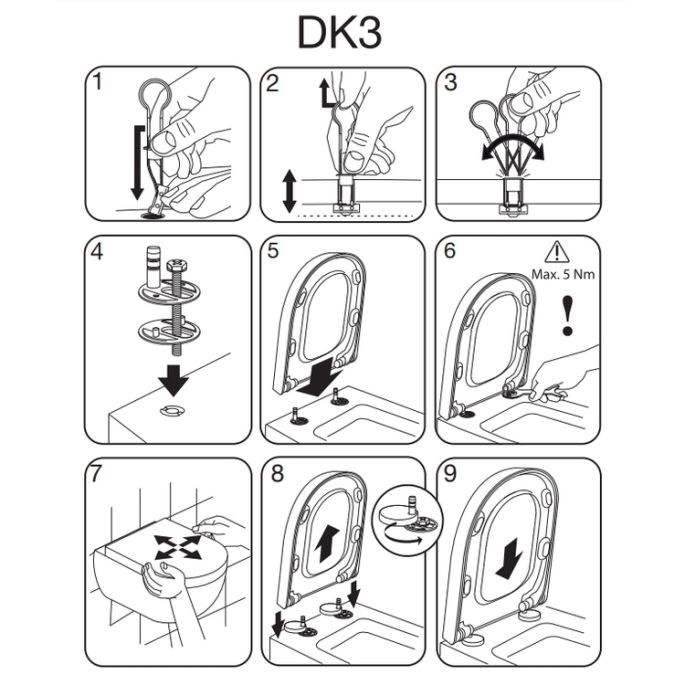 Pressalit Chilli 1076000-DK3999 toiletzitting met deksel wit