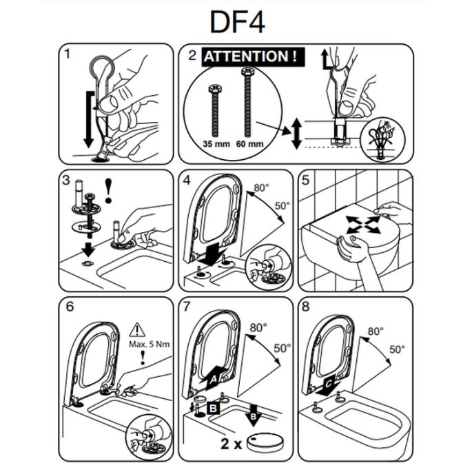 Pressalit Sway D2 994230-DF4999 toiletzitting met deksel mat wit
