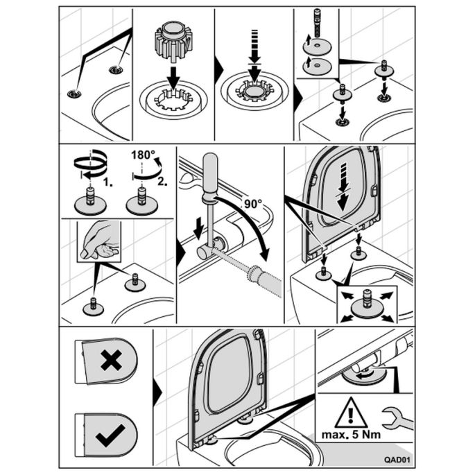 Villeroy en Boch Memento 2.0 8M24S1I4 toiletzitting met deksel Graphite