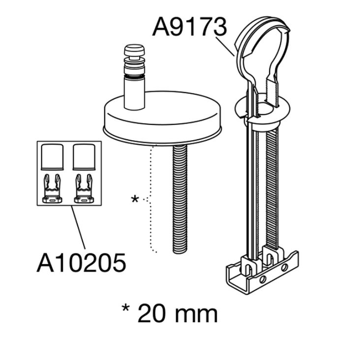 Pressalit Chilli - Comfort D2 DK4999 verstelbaar scharnier, top montage chroom (set van 2)