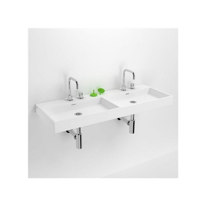 Clou Wash Me CL0213039 double sink 110x42cm aluite white