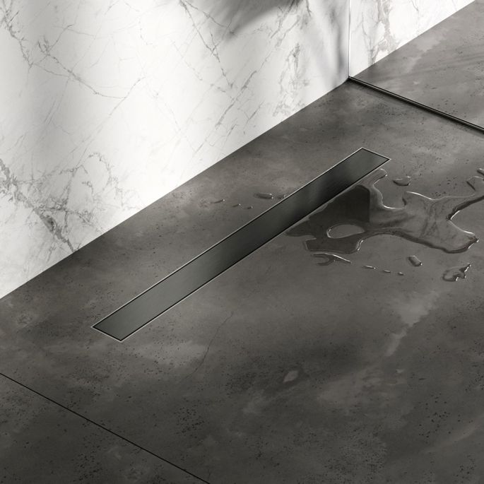 Brauer DR-MRF70GM douchegoot met multifunctioneel rooster en flens 7 x 70cm gunmetal geborsteld PVD