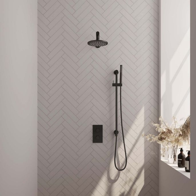 Brauer Edition 5-S-064 thermostatische inbouw regendouche 3-weg omstelling SET 37 mat zwart