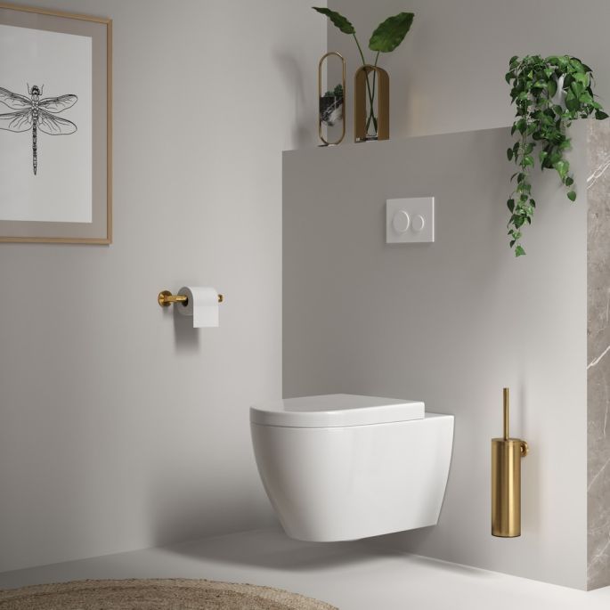 Brauer 5-GG-151 Toilettenbürstengarnitur hängend gold gebürstet pvd