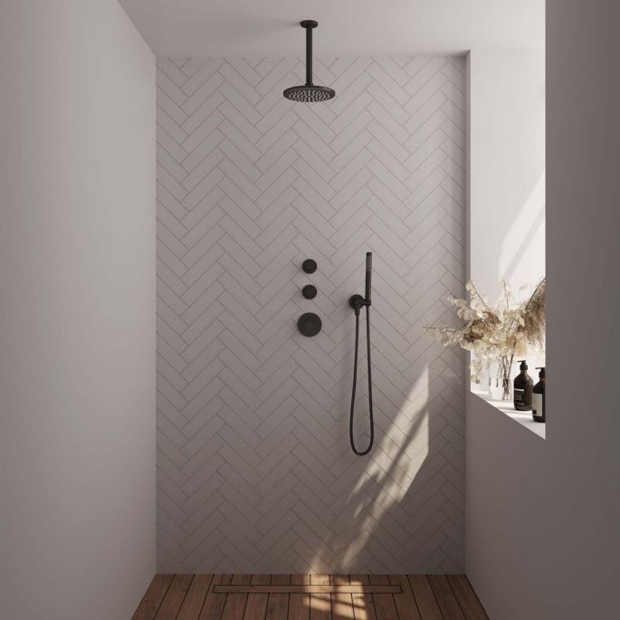 Brauer Edition 5-S-025 thermostatische inbouw regendouche SET 05 mat zwart