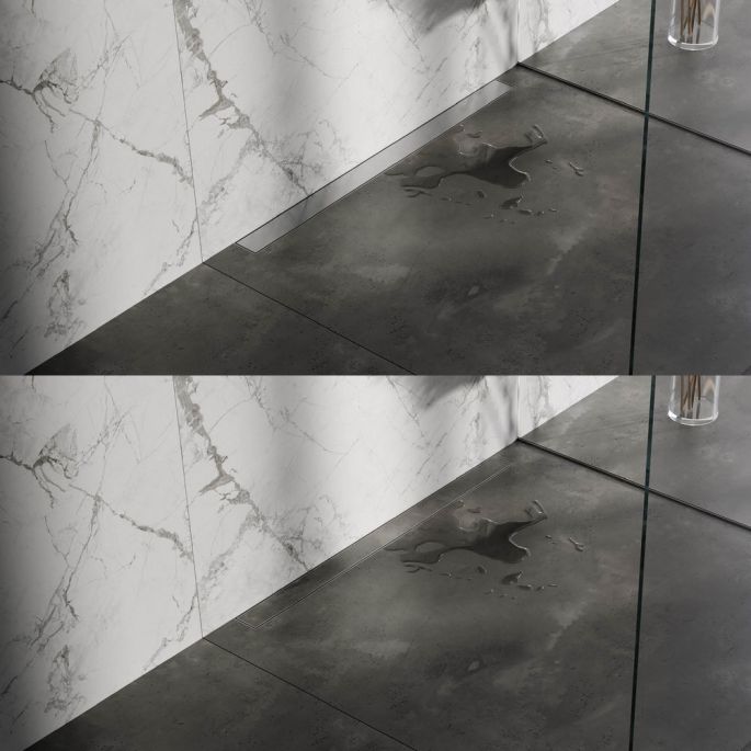 Brauer DR-MRFW90NG douchegoot met multifunctioneel rooster en flens voor wandmontage 7 x 90cm RVS geborsteld