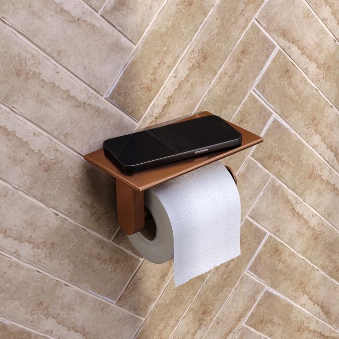 Brauer 5-GK-223 toiletrolhouder met planchet koper geborsteld pvd