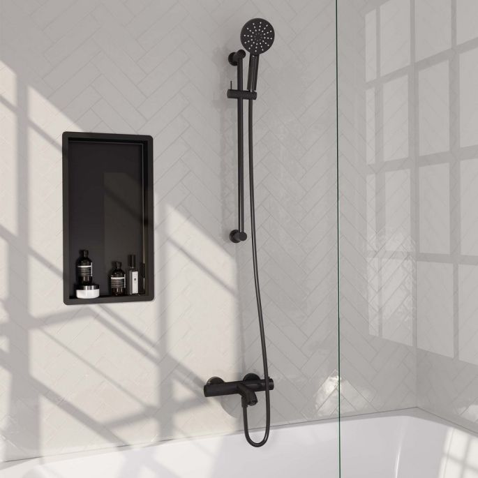 Brauer Edition 5-S-041-2 body bath shower thermostatic mixer SET 02 matt black