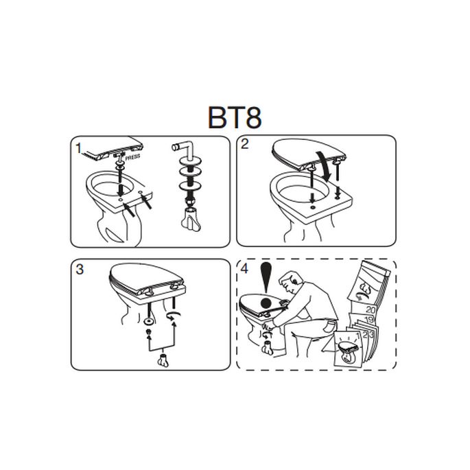 Pressalit 300 548000-BT8999 toiletzitting met deksel wit