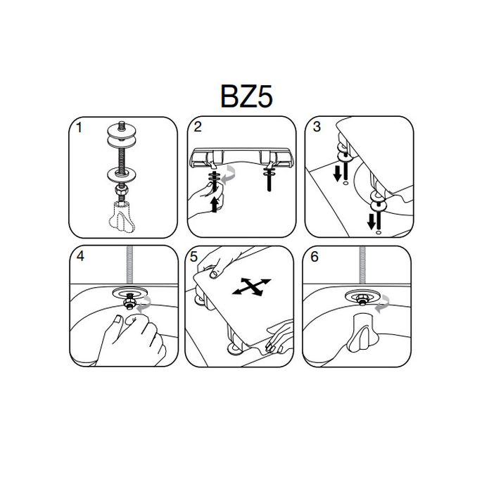 Pressalit BZ5999 Calmo-T Soft set vaste scharnieren chroom