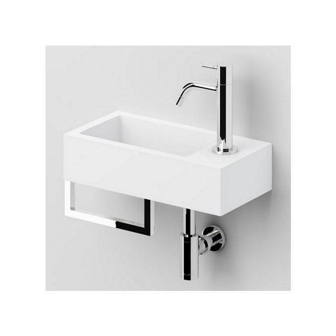 Clou Flush 3 CL031303102 aluite fontein 36cm wit (met handdoekhouder chroom)