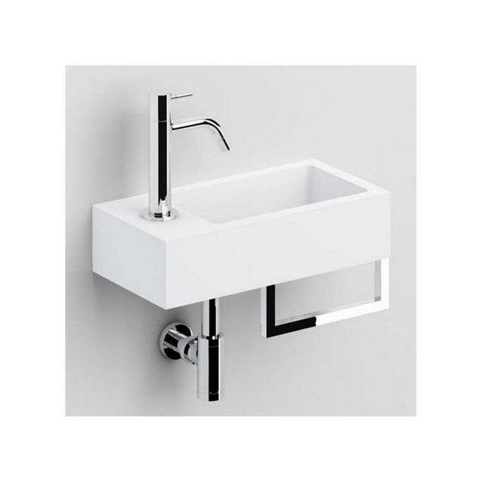 Clou Flush 3 CL031303202 aluite fontein 36cm wit (met handdoekhouder chroom)