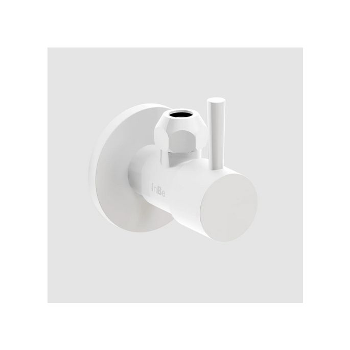 Clou InBe IB064500120 design hoekstopkraan type 1, rond, met knelmoer en krimpkous, mat wit