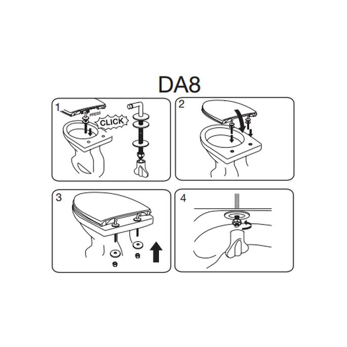 Pressalit DA8999 300+ set vaste scharnieren chroom