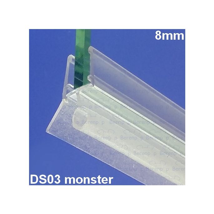Exa-Lent Universal monsterstukje doucherubber type DS03 - 2cm lengte en geschikt voor glasdikte 8mm - 1 flapje 1 rondje