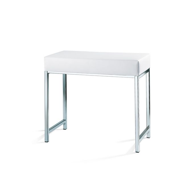 Decor Walther 0503204 DW 66 zitbankje chroom/ kunstleder wit
