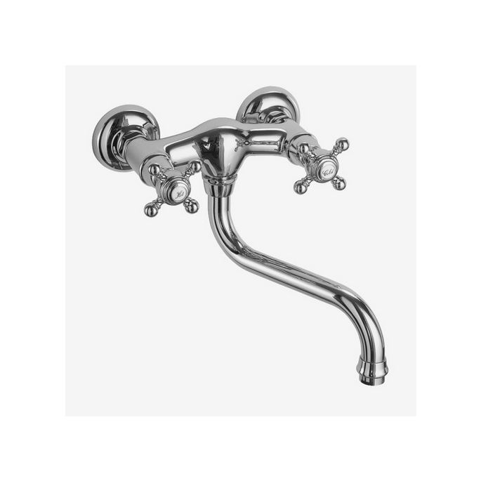 Fima Carlo Frattini Elizabeth F5086SN wand keukenkraan 2-greeps geborsteld nikkel