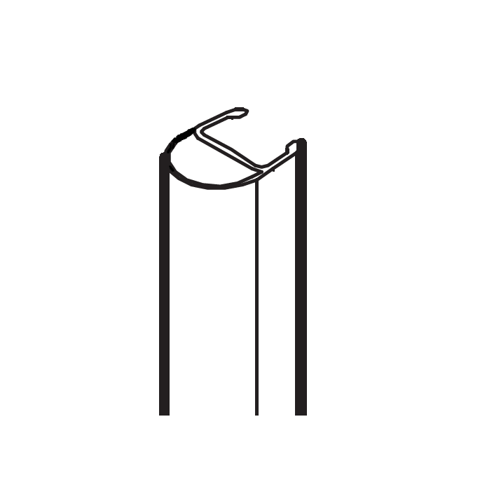 HSK Atelier Pur E77073 o-dichting verticaal, 200cm, 8mm *niet meer leverbaar*