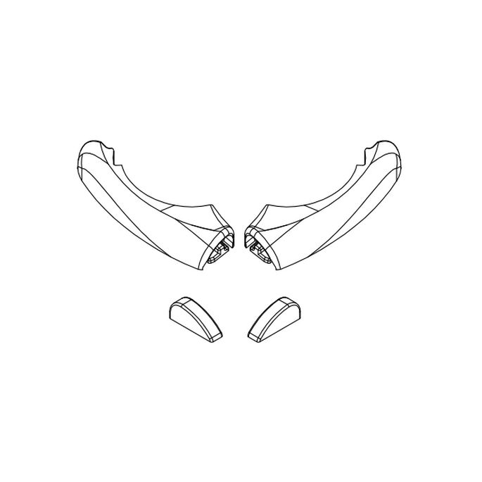 HSK E100211-1-01 afdekkapjes voor waterdorpel, alu mat zilver