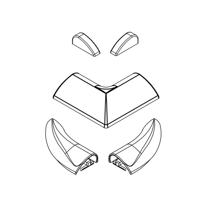 HSK E100211-27-41 afdekkapjes voor waterdorpel, chroom