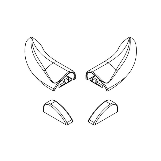 HSK E100211-8-41 afdekkapjes voor waterdorpel, chroom