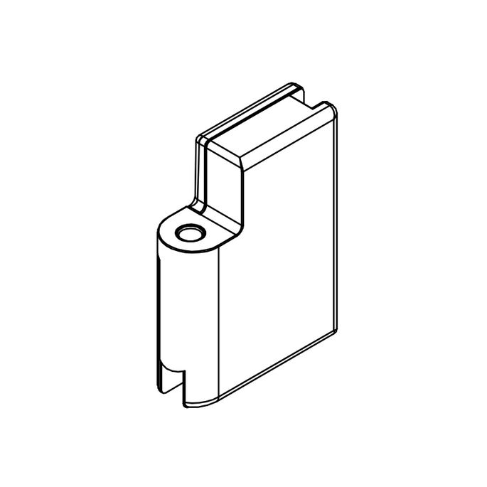 HSK Kienle E100312-OL-90 scharnierdeel glashouder boven links, RVS look