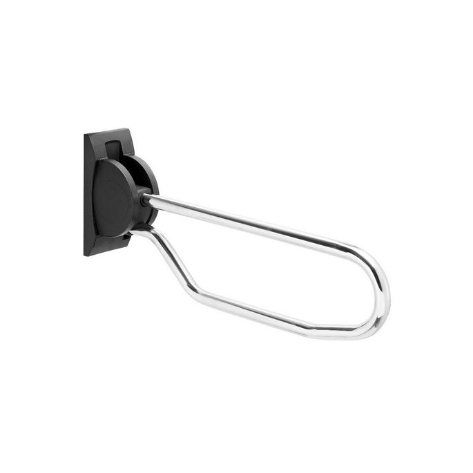 Handicare (Linido) LI2603350211 opklapbare toiletbeugel 530 mm RVS gepolijst (antraciete afdekkap/muurplaat)