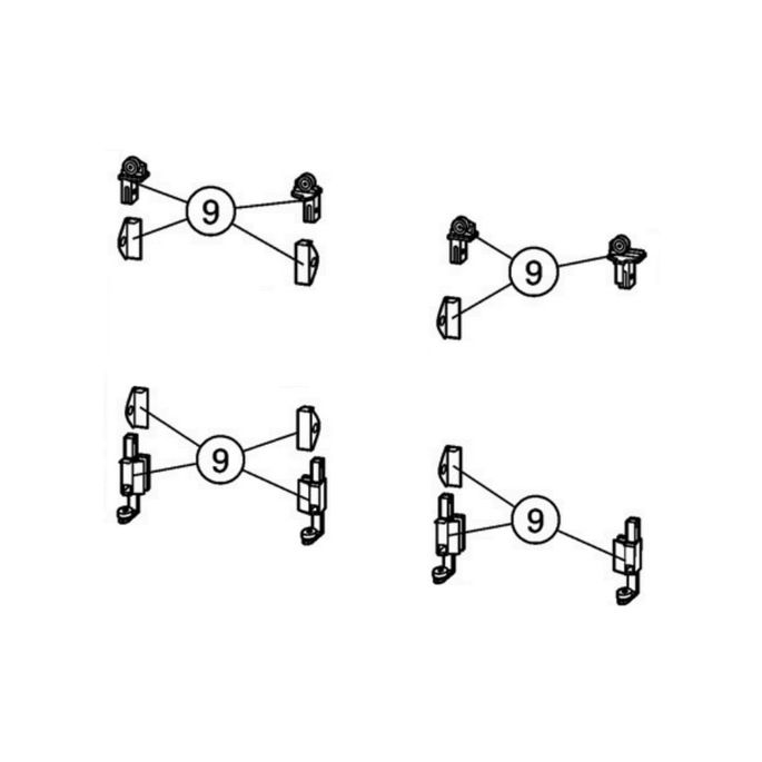 Huppe 1002, 054978 set wieltjes en geleiders *niet meer leverbaar*