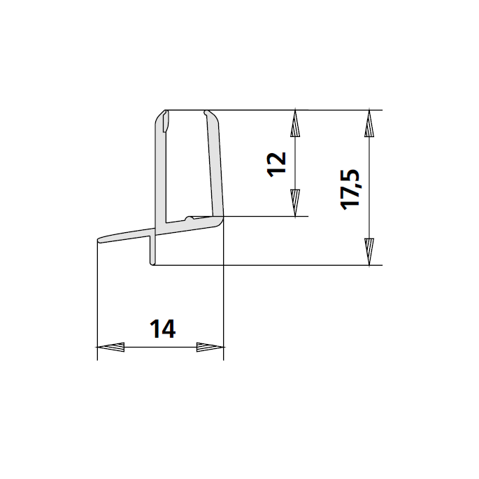 Kermi 2534045 set spatwaterdichtingen 2 x 55cm - 5mm