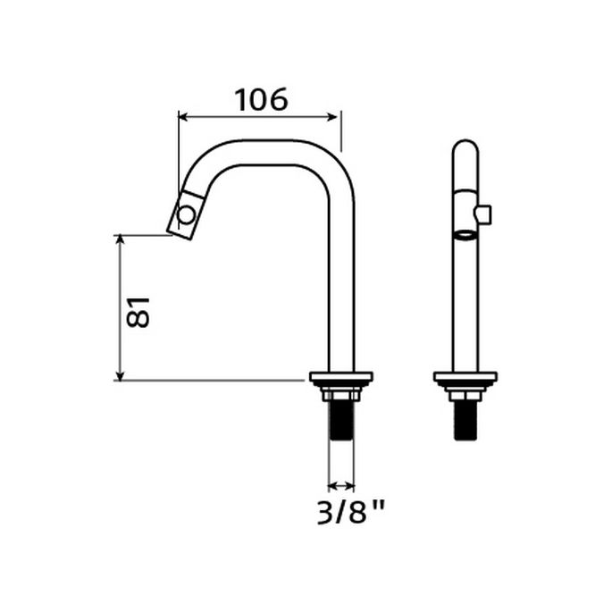 Clou Kaldur CL060500421R fonteinkraan staand (rechtse versie) mat zwart