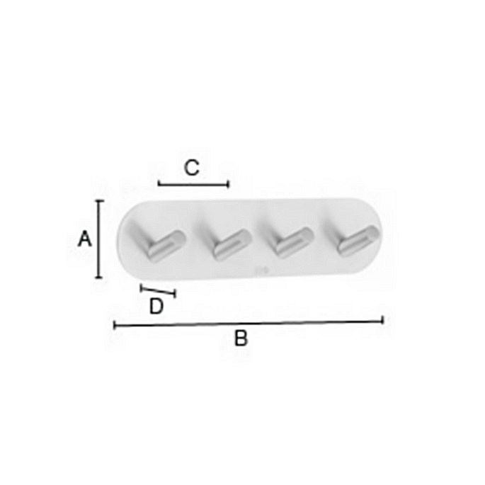 Smedbo Beslagsboden BX1094 design hakenrek mat wit edelstaal