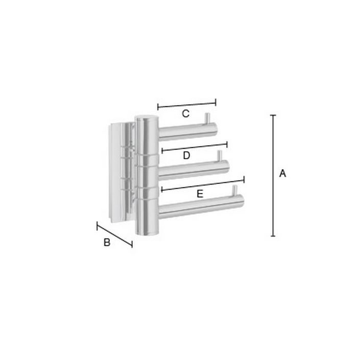 Smedbo Pool ZK327 3 voudige haak zwenkbaar chroom