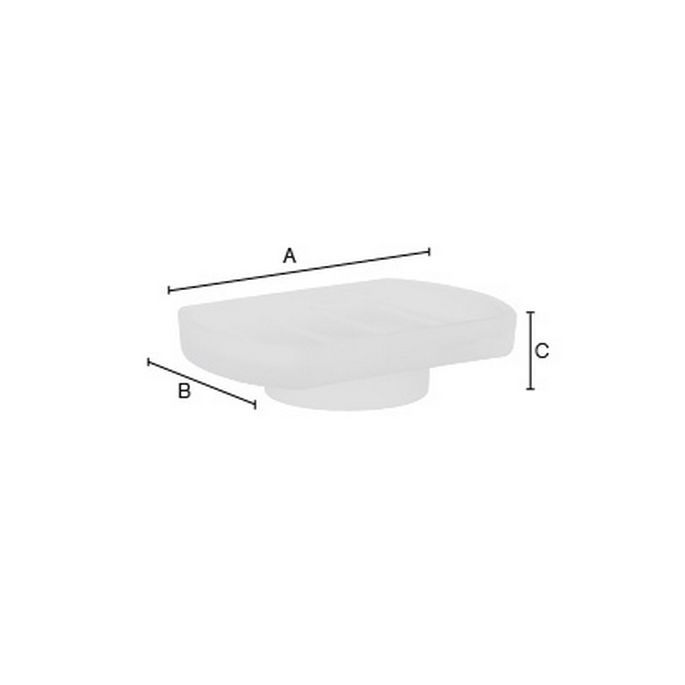 Smedbo XTRA L348 losse zeepschaal wit gesatineerd glas