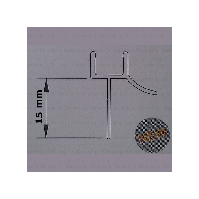 Provex 1236SA00F afwateringsstrip 92cm, 15mm hoog, transparant, voor glasdikte 6mm