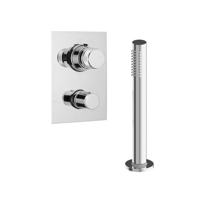 Pure Duero DU5409-CH inbouwset voor bad thermostatisch 2-uitgangen chroom