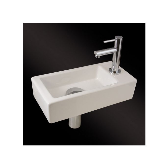 San4U 2502035 One Pack Mini-Block (rechts) fonteinset wit keramiek/ chroom