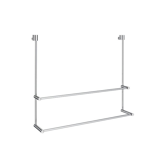 Smedbo Sideline DK3102 dubbel handdoekrek voor douchewand 60cm chroom