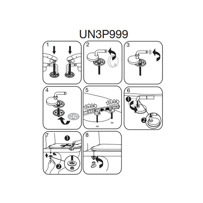 Pressalit 2000 49000-UN3999 toiletzitting zonder deksel wit