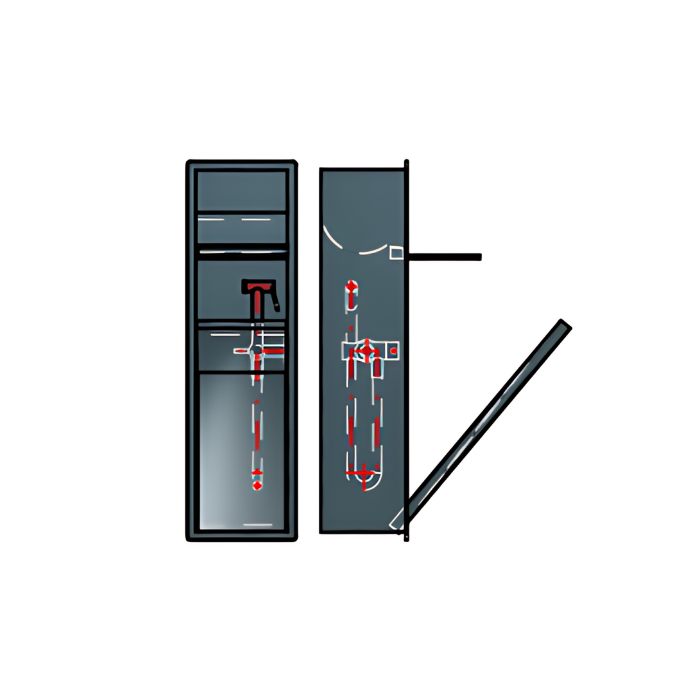 Inda MY Secret A8085BTN inbouwnis met toiletrolhouder en hygiënische douche190x660mm mat titanio