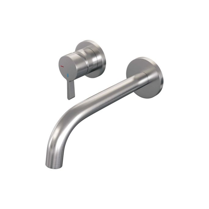 Brauer Edition 5-NG-083-B1-65 inbouw wastafelmengkraan met gebogen uitloop en rozetten model E2 RVS geborsteld PVD