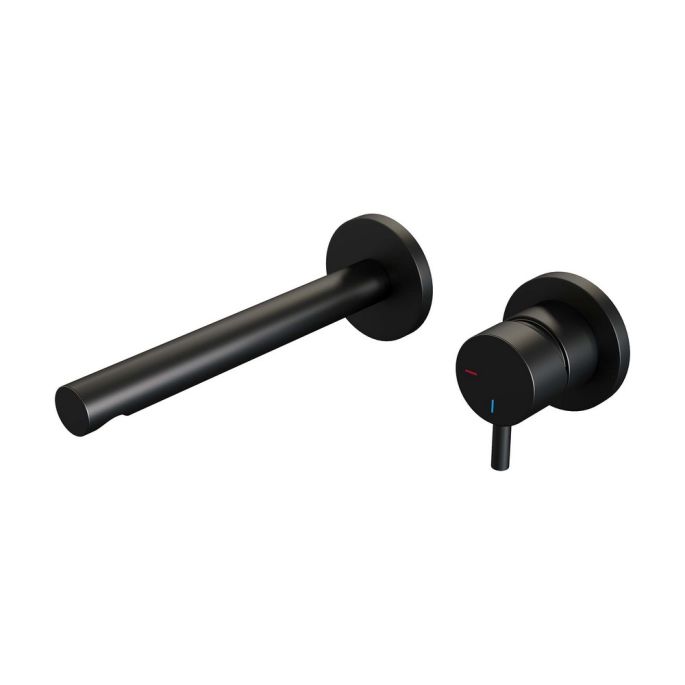 Brauer Edition 5-S-004-S5-65 inbouw wastafelmengkraan met rechte uitloop en rozetten model B1 mat zwart